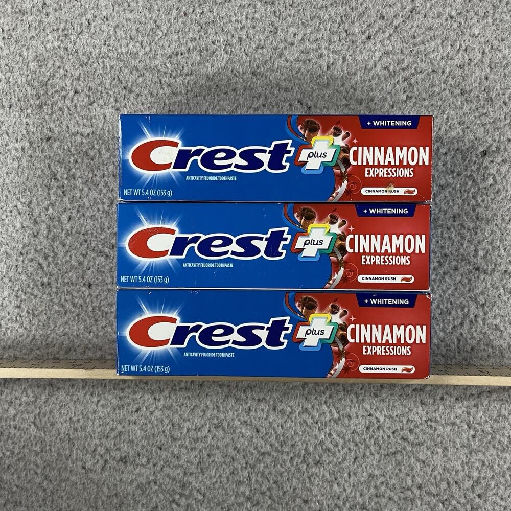 Crest Plus Toothpaste Cinnamon Rush Expressions Whitening 5.4 oz (3 Pack)